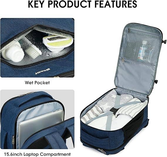 wandf - Wholesale Backpack - Unisex - WANDF Ryanair Underseat Backpack - Wet Pocket, 17"Laptop 9