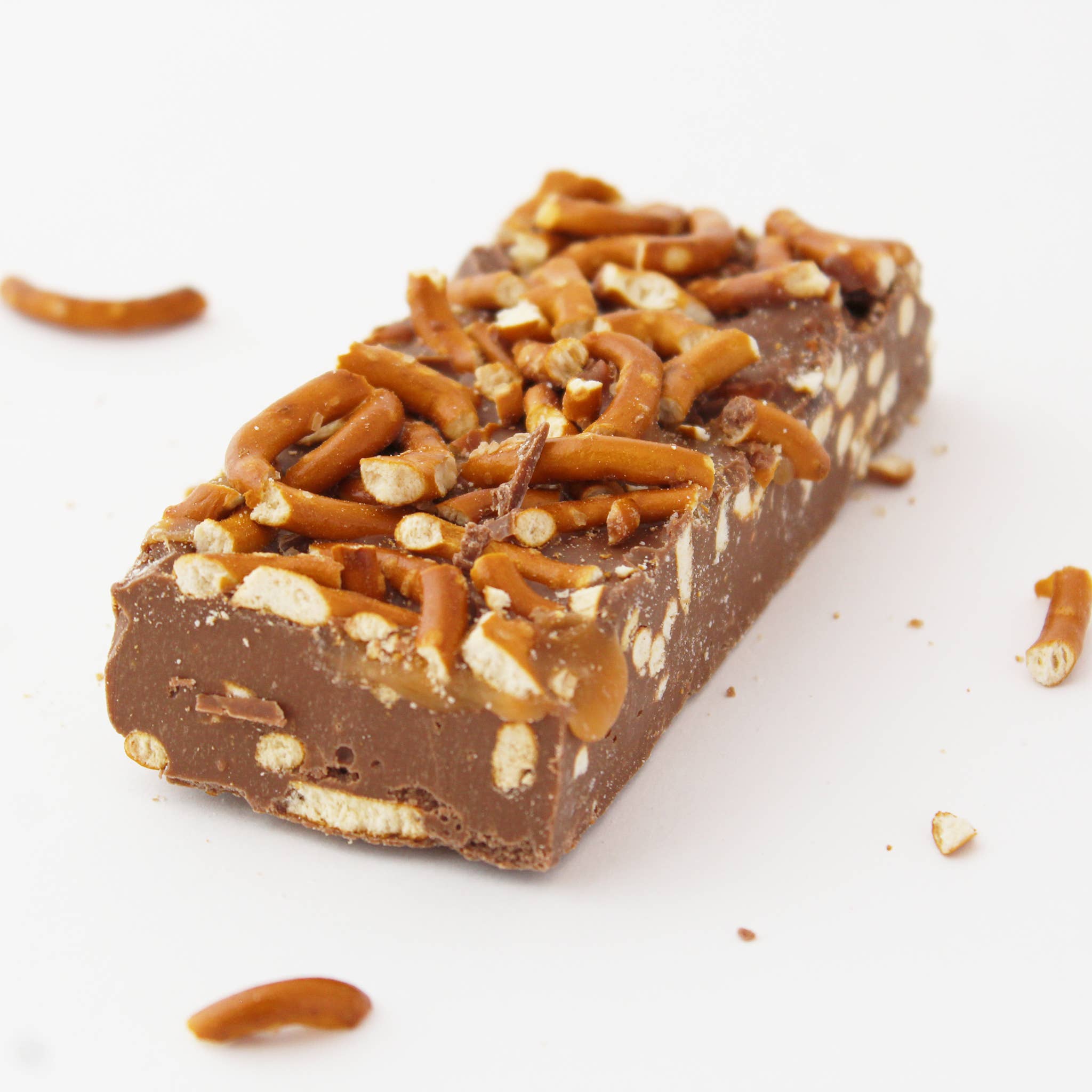 Vermont Nut Free Chocolates - Wholesale Chocolate Covered Sweets - Pretzel Caramel Bark1