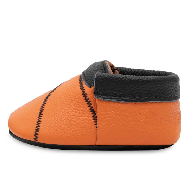 Fringeless Baby Moccasins - Slam Dunk Basketball Baby Shoes for wholesale by BirdRock Baby