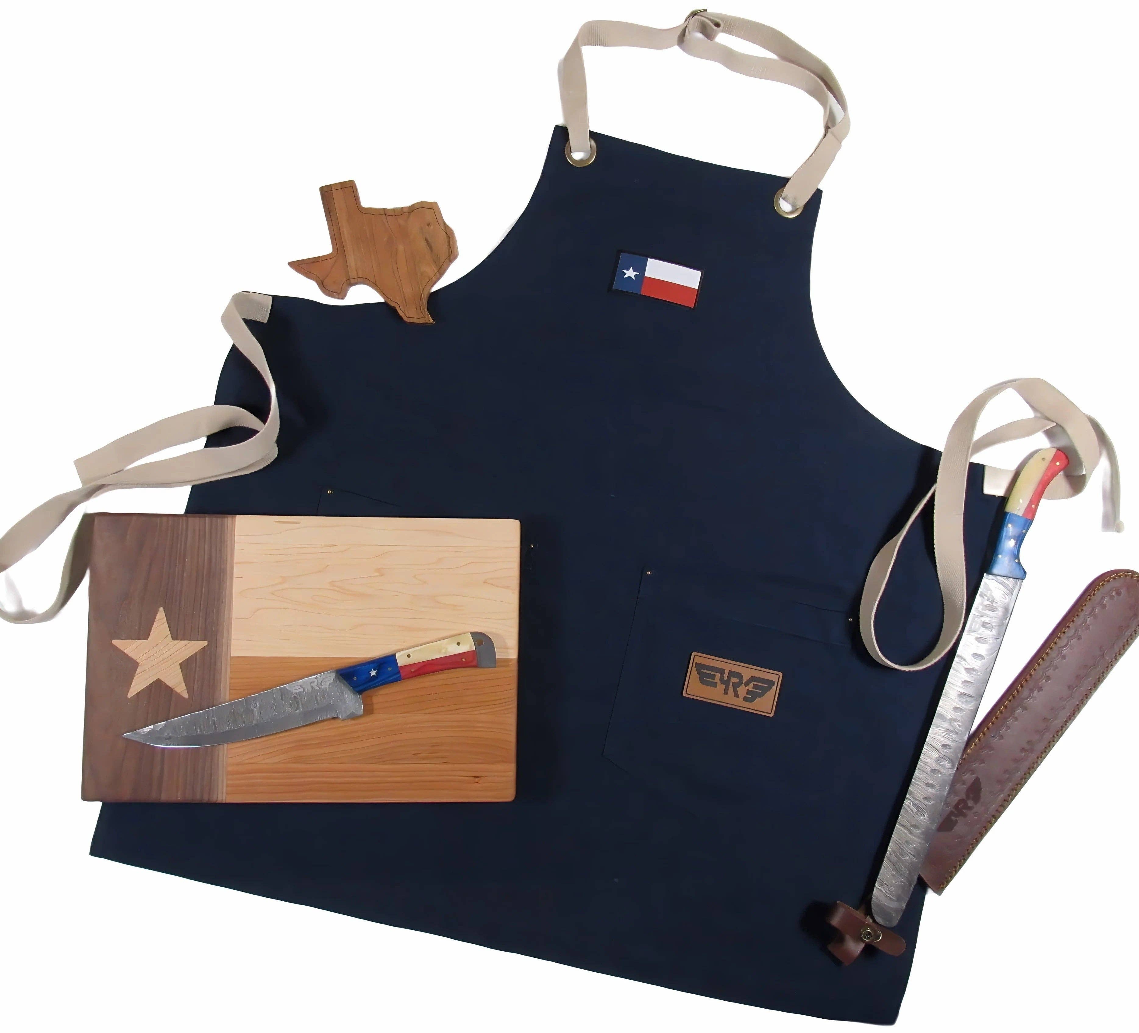 Grill Master Apron - Navy Cotton Canvas - Lone Star for wholesale on Faire