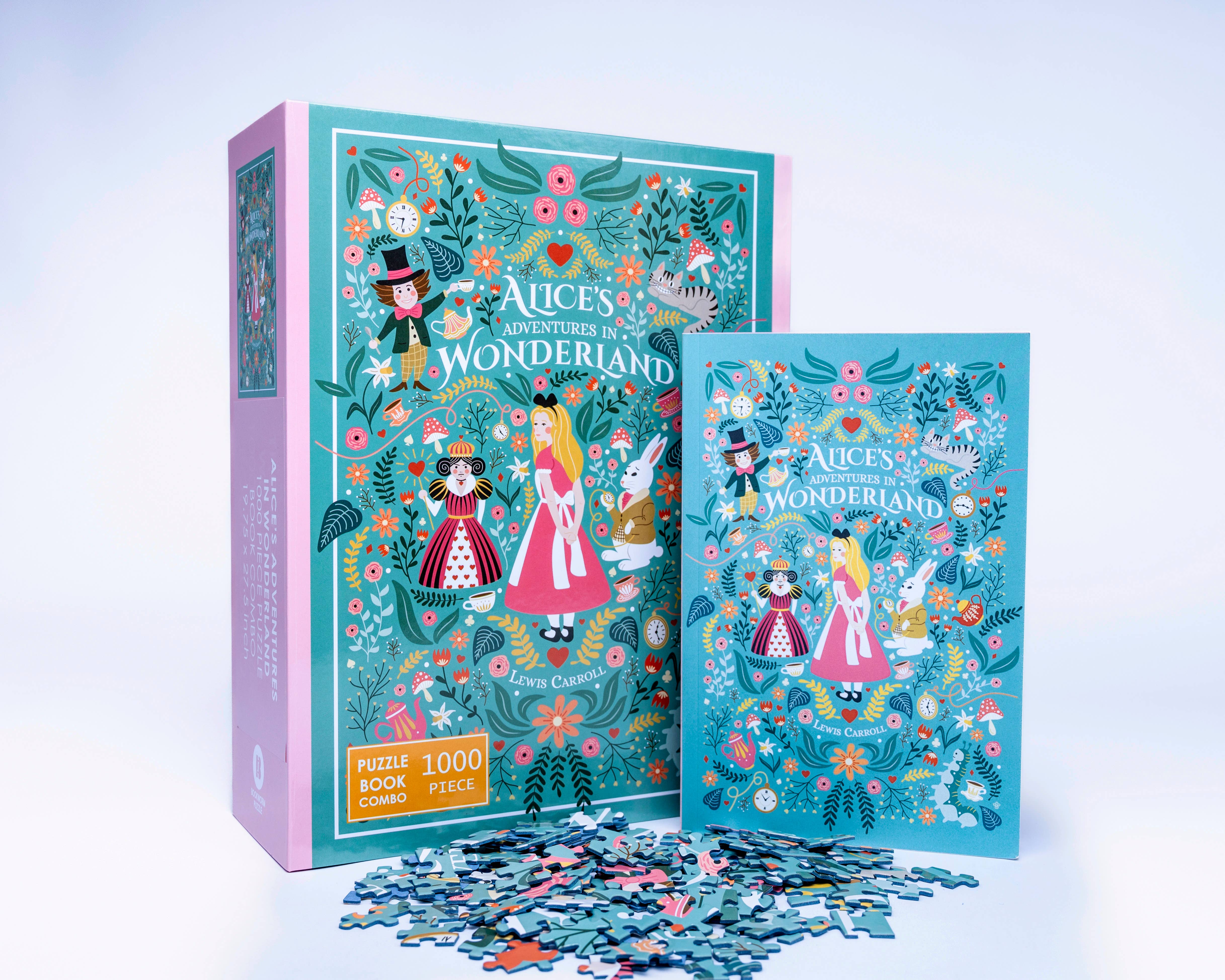 Bookworm Puzzle - Wholesale Puzzle - Adult - Alice in Wonderland 1000 Piece Puzzle Book Set Puzzle Gift 1