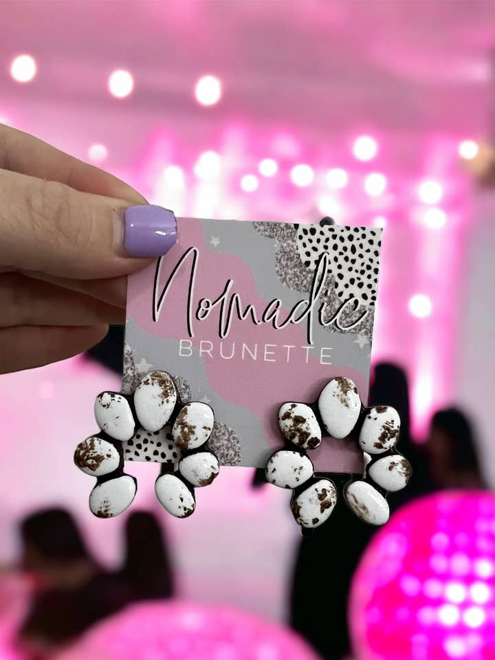 Torrington Earrings- White Stone for wholesale by Nomadic Brunette