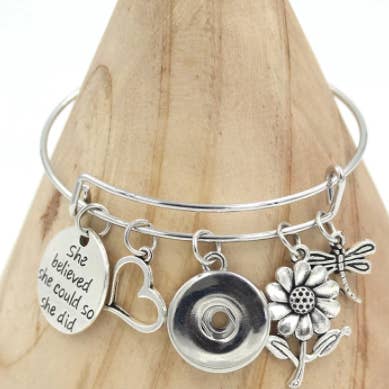 Say It in A Snap Jewelry - Vente Bracelets à breloques/pendentifs - Bracelet - Elle croyait qu'elle pouvait - Bracelet à breloques w/Snap