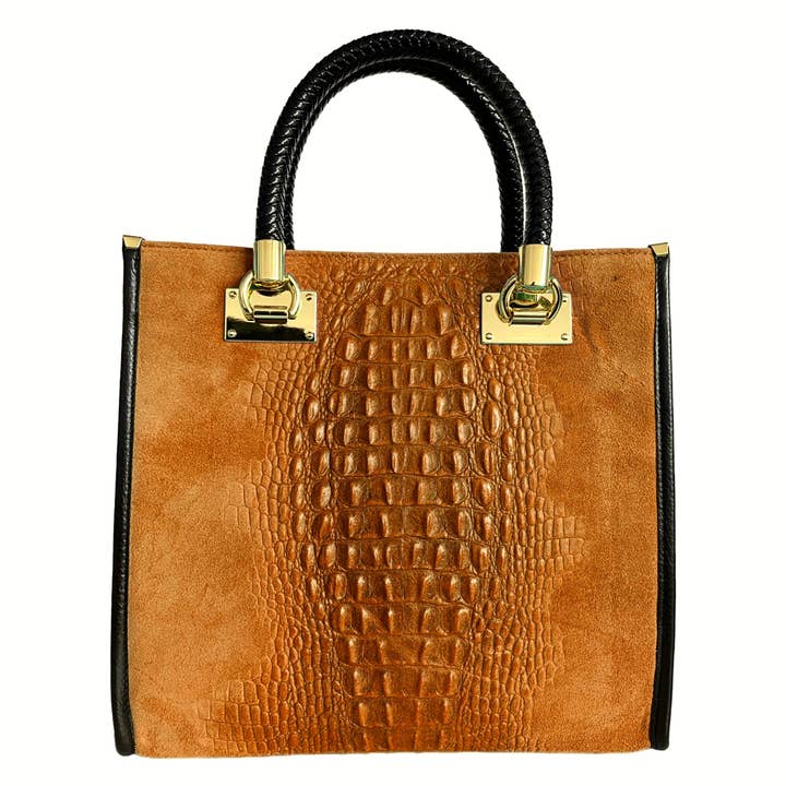 MODARNO - Wholesale Shoulder Bag - Women's - Modarno Women's shoulder bag - coconut print suede leather h10