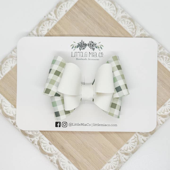 Green Plaid Violet Clip for wholesale by Little Mia Co.