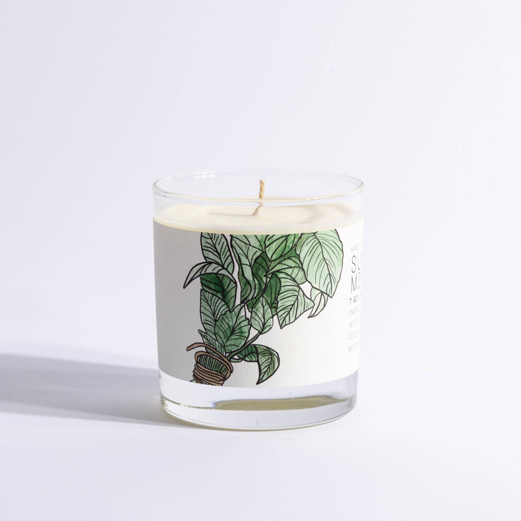 Just Bee - Wholesale Jar/Filled Candle - Summer Mint - Medium Glass - Just Bee Candle