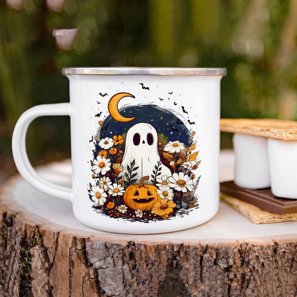 Loftipop - Wholesale Coffee Mug - Cute Spooky Fall Autumn Ghost Camp Mug, Halloween Gifts3