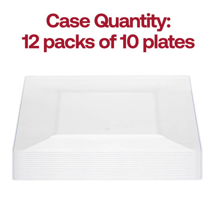 Smarty had a Party - Vendita all'ingrosso Piatti monouso - Piatti Quadrati in Plastica Trasparente da 9,5" - 10 pz