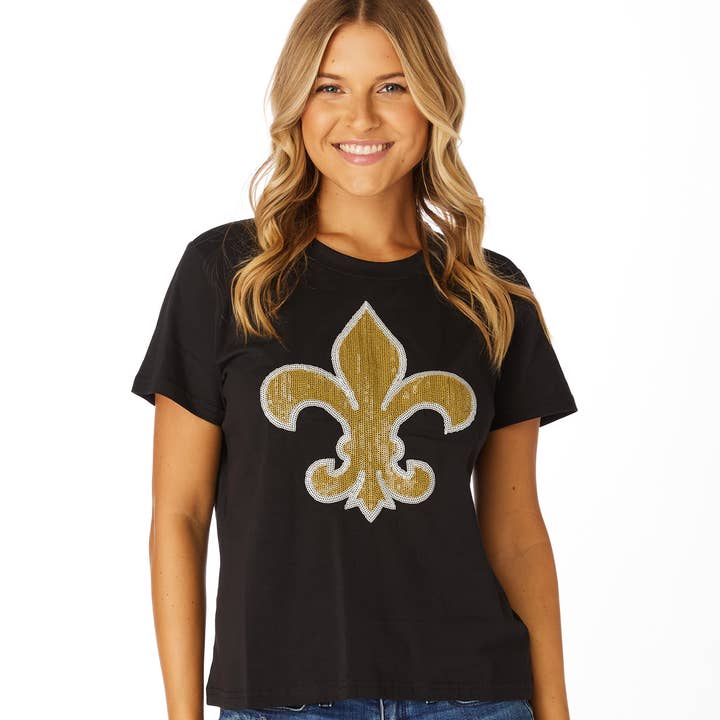 The Fleur-de-lis Sequin Shirt for wholesale by Stewart Simmons