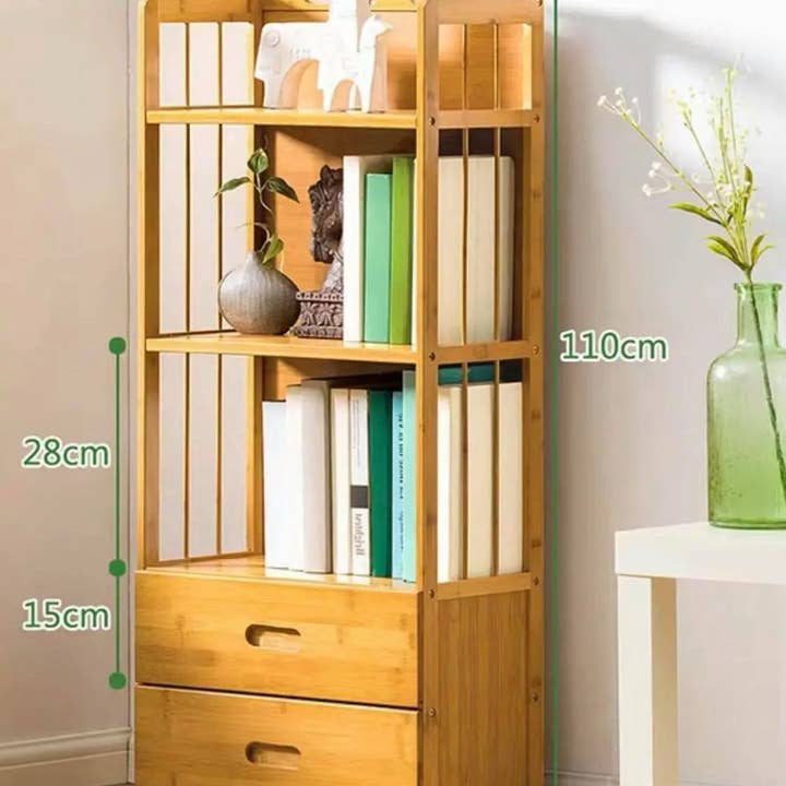everythingbamboo - Wholesale Bookcase - Bamboo Wooden Bookcase Bookshelf Multi-Tiers Storage Rack Shelf Office Furniture3