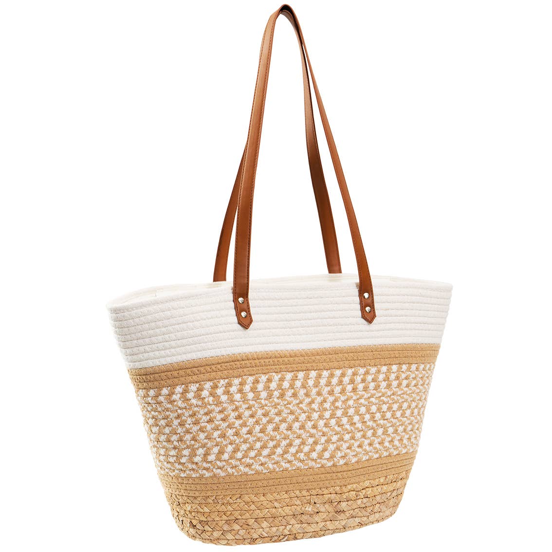 Magid - Wholesale Draagtas - Dames - Magid Natuurlijke Katoenen Geweven & Imitatie Leren Schoudertas1