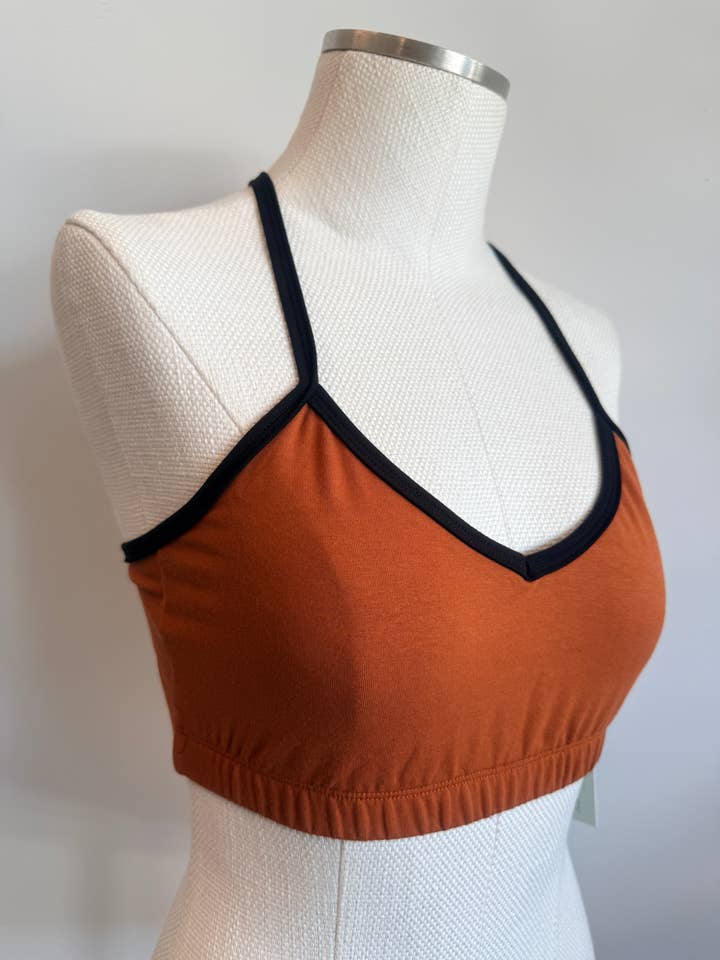 Bamboo Bralette Rust with Black Binding for wholesale by Ancient Language 97