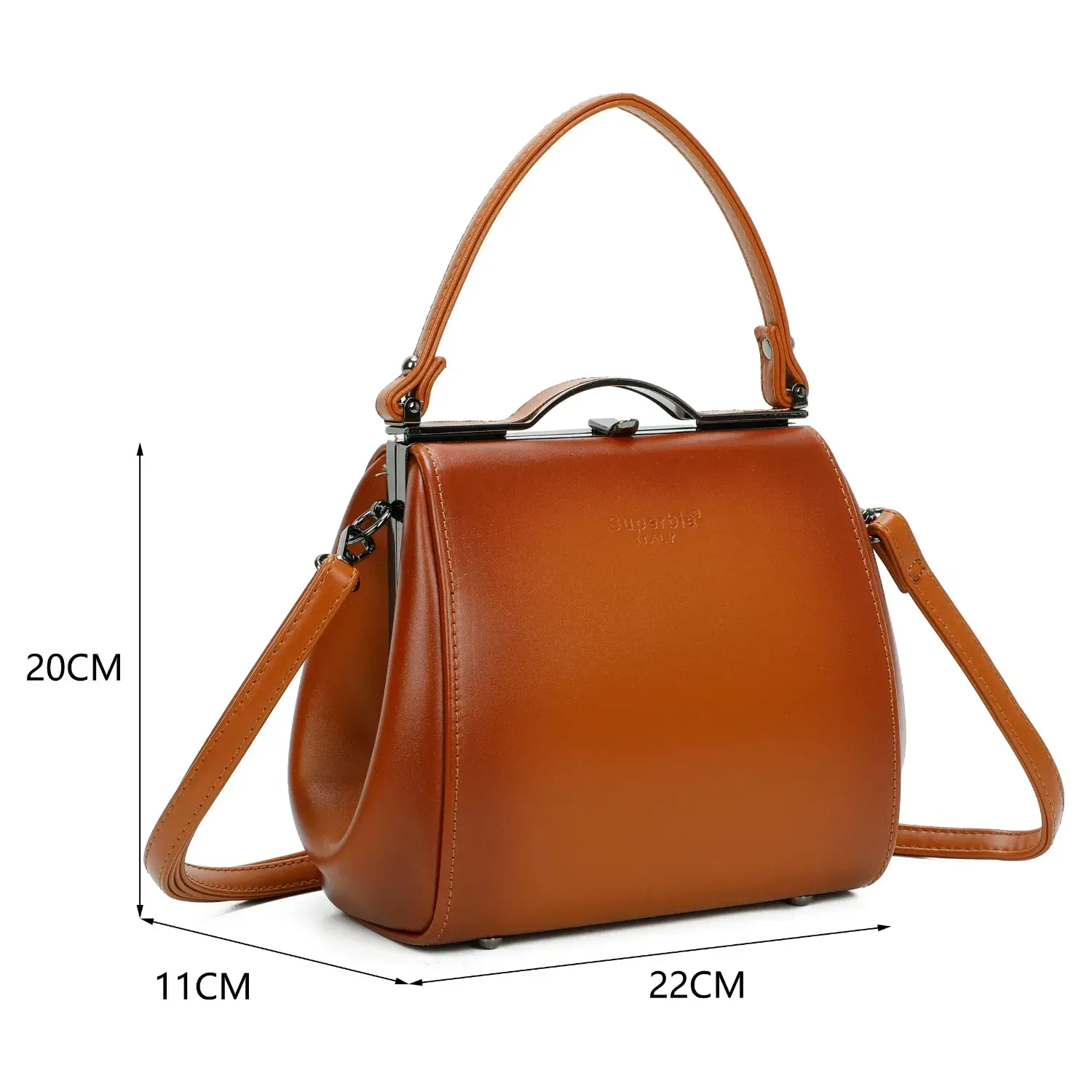 Superbia - Wholesale Top Handle Bag - Women's - Vintage Smoky Effect Pu Clasp Opening Top Handle Bag- P82896