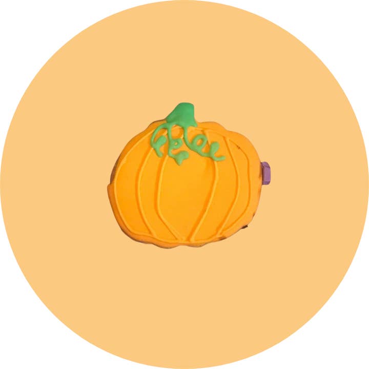 Garden Pumpkin Dog Cookie for wholesale by Bakery Dog