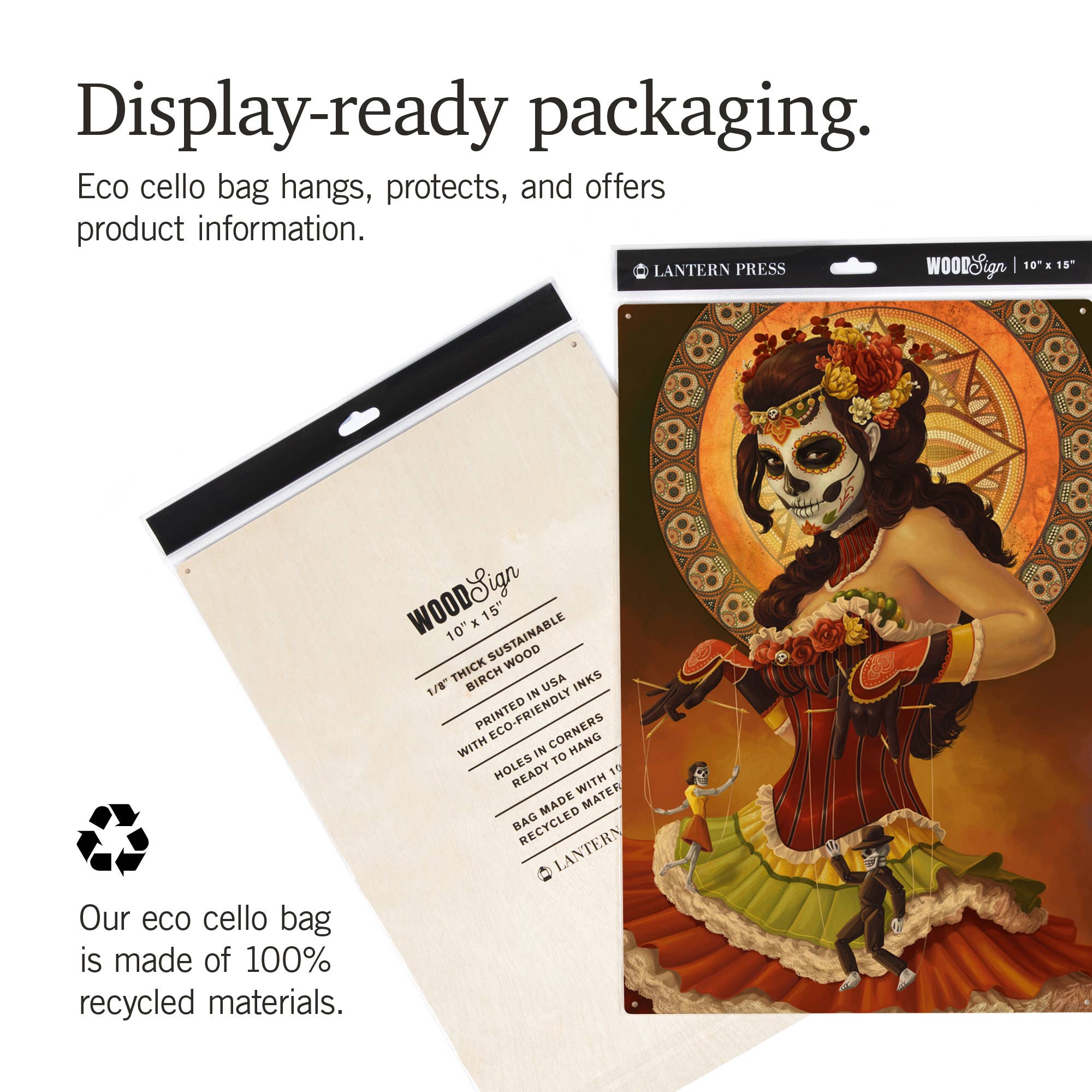 Lantern Press - Wholesale Wood Wall Art - WOOD SIGN ART Marionettes, Day of the Dead8