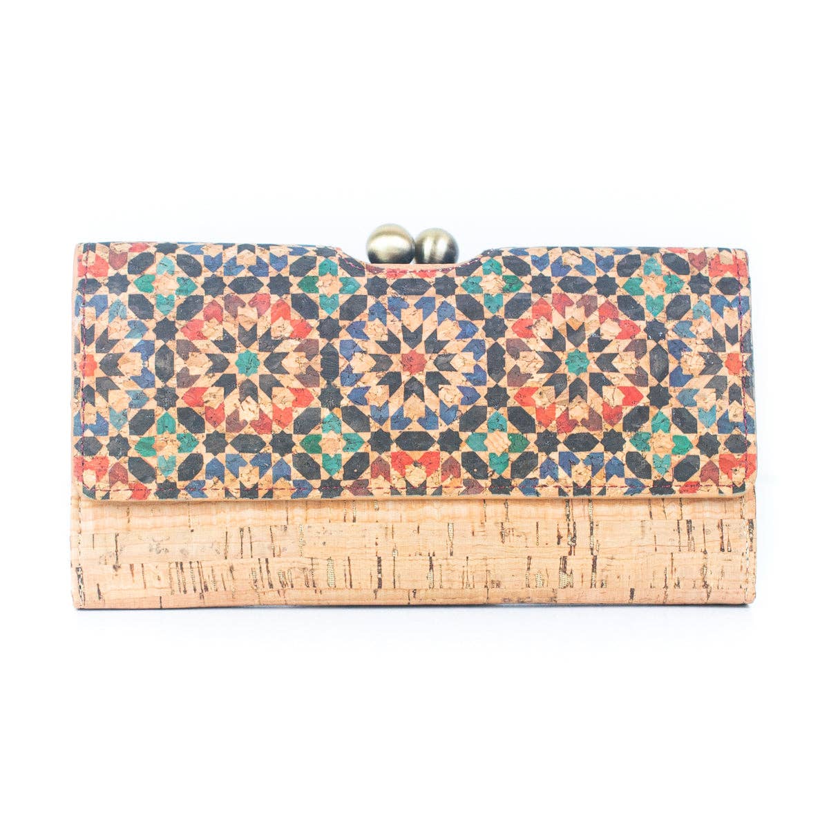 Meninas Bonitas Cork - Vente Portefeuille – femme - Portefeuille femme en liège naturel avec fermoir en laiton ancien9