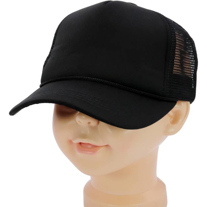 Cap Zone - Wholesale Baseball Cap - Kids - Kids Five Panel Sponge Padded Trucker Hat