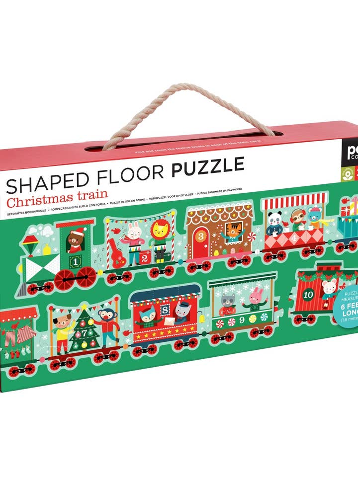 Christmas Train Shaped Floor Puzzle for wholesale by Chronicle Books
