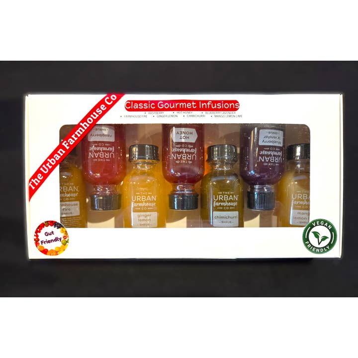 The Urban Farmhouse Co - Wholesale Vinegar - 7 Shot Gift Boxes with Bonus Hot Honey