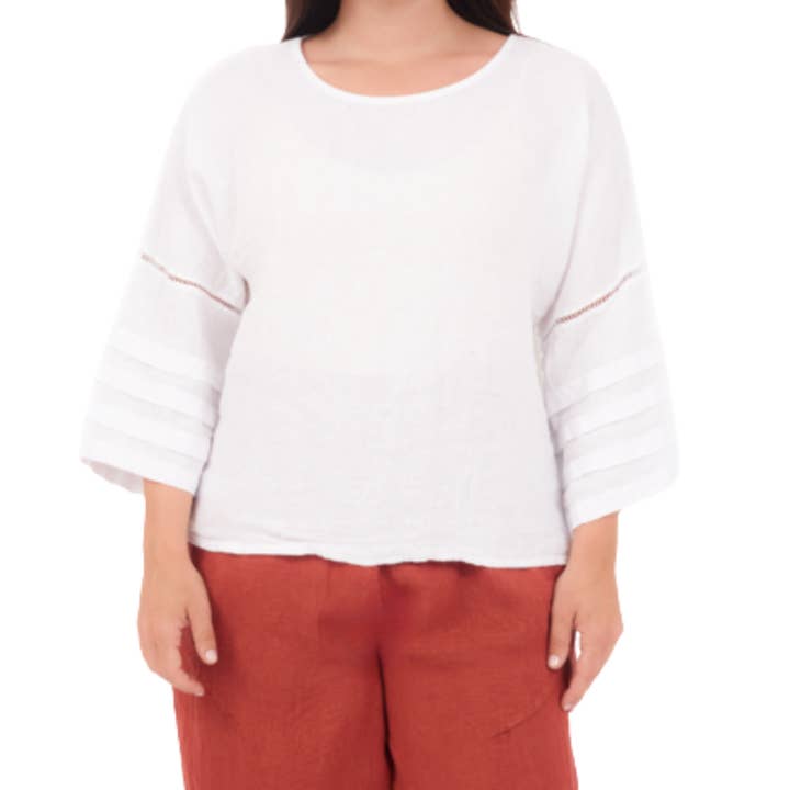 6682 Top de Lino Italiano Bianco Vera May para venta al por mayor de VeraMay