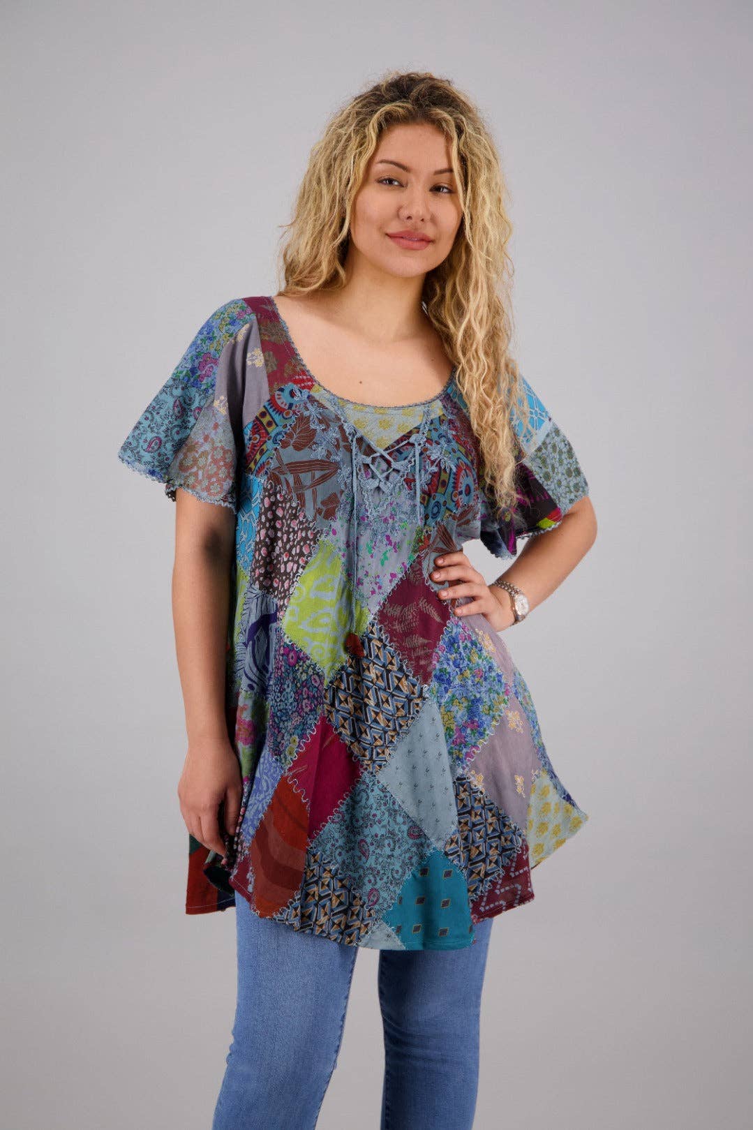 Assortiment Blouse bohème en patchwork PAT3267 en vente sur Faire8