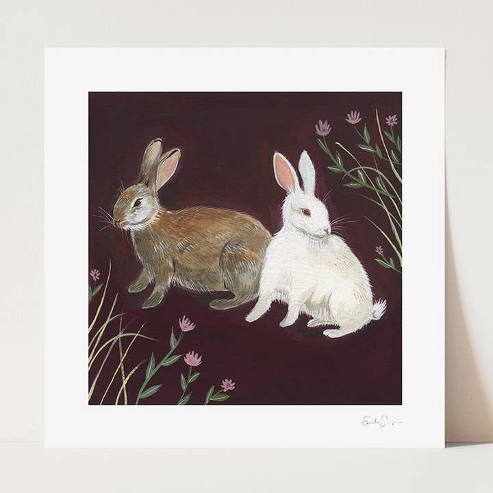 Rabbits Art Print for wholesale by Emilie Simpson Art & Design
