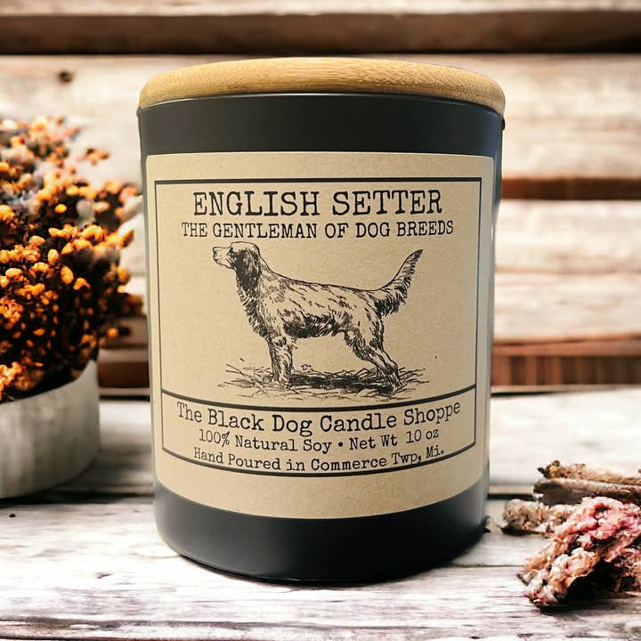 The Black Dog Candle Shoppe - Wholesale Jar/filled candle - English Setter Dog Breed Candle2