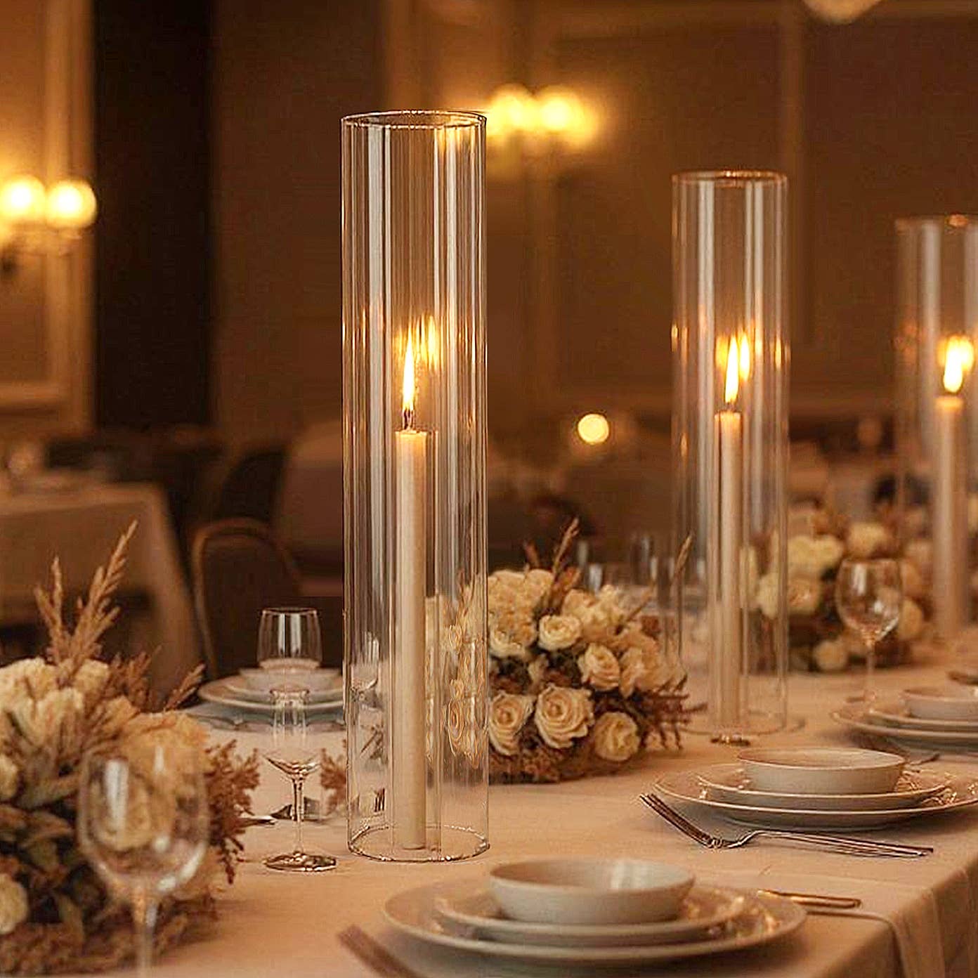 Claro Chaminé de Vidro Plissada (A-20" x D-4") para venda a revendedores na Faire1