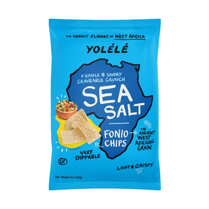 Croustilles de fonio au sel de mer - L (9 x 5 oz) pour la vente par Yolélé