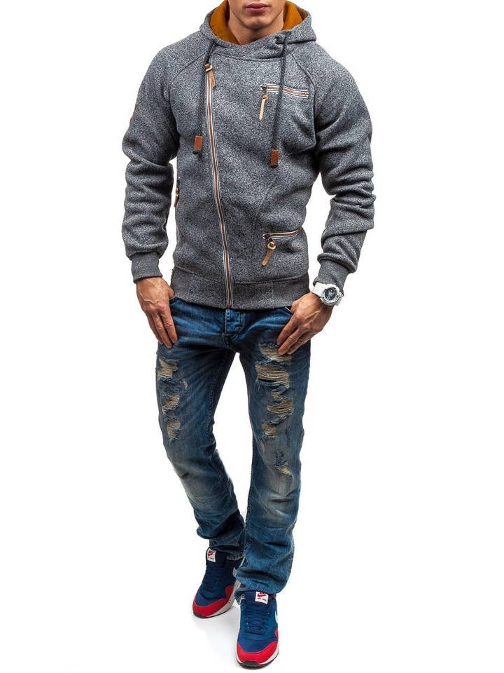 Tourtiwi – Engroshandel Hættetrøje - Herre – Herre-hættetrøjer med sidelommer og lynlås5