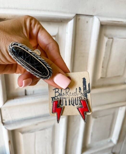 Boho Ranch Shop - Wholesale Stud/Post Earrings - Western Lightning Bolt Thunder Earrings4