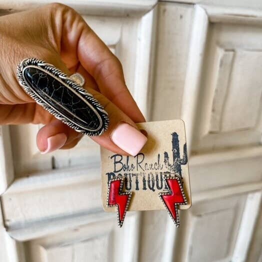 Boho Ranch Shop - Wholesale Stud/Post Earrings - Western Lightning Bolt Thunder Earrings4