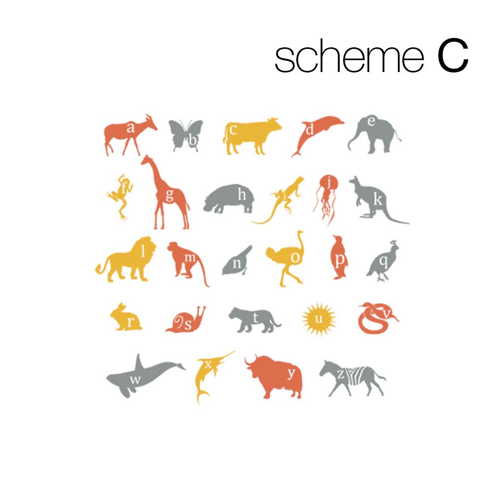 Simple Shapes - Wholesale Wall Decal/Stickers - Alphabet Animals Wall Decals2