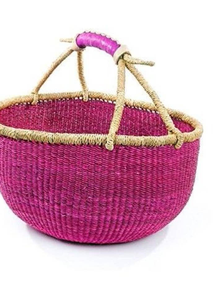 Panier africain ROSE | Bolga Ghana Basket pour la vente par The African Home Goods