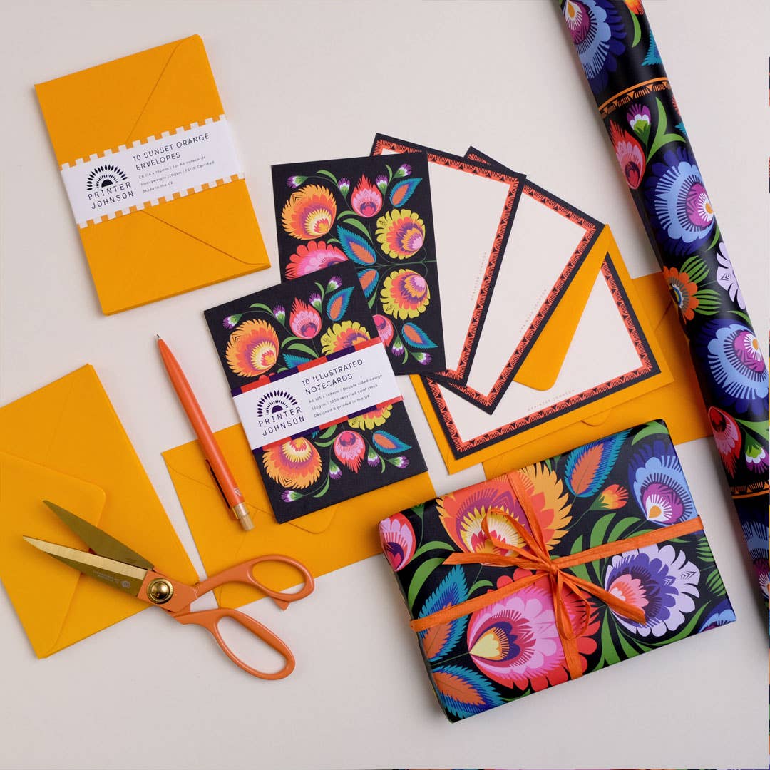 Printer Johnson Ltd – wholesale Stationery/notecard set – Wycinanki notecard set | 10 Polish folk art notecards3