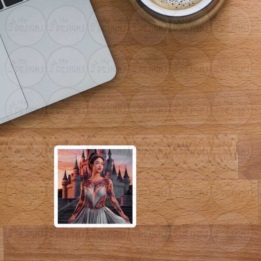 kink Ink Designs - Wholesale Sticker - Princess with tatts Sticker/Magnet1