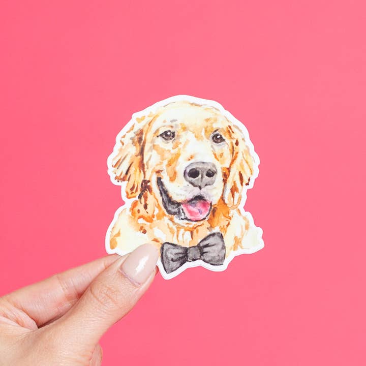 Golden Retriever Dog Sticker for wholesale by kathyphantastic