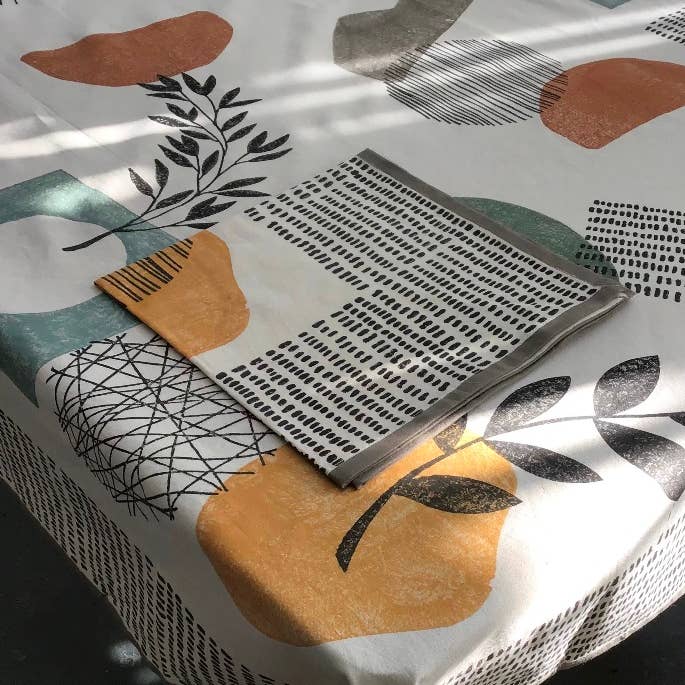 Tablecloth 60X60 Retro Doodles Multi for wholesale by natural habitat