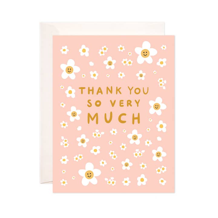Flower Smile Thanks Grußkarte — Dankeskarte für den Großhandel von Bloomwolf Studio