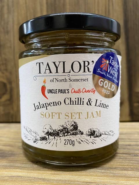 Jalapeno & Lime Jam (Vegan, Vegetarian, Gluten Free) for wholesale by Uncle Paul's Chilli Charity Farm