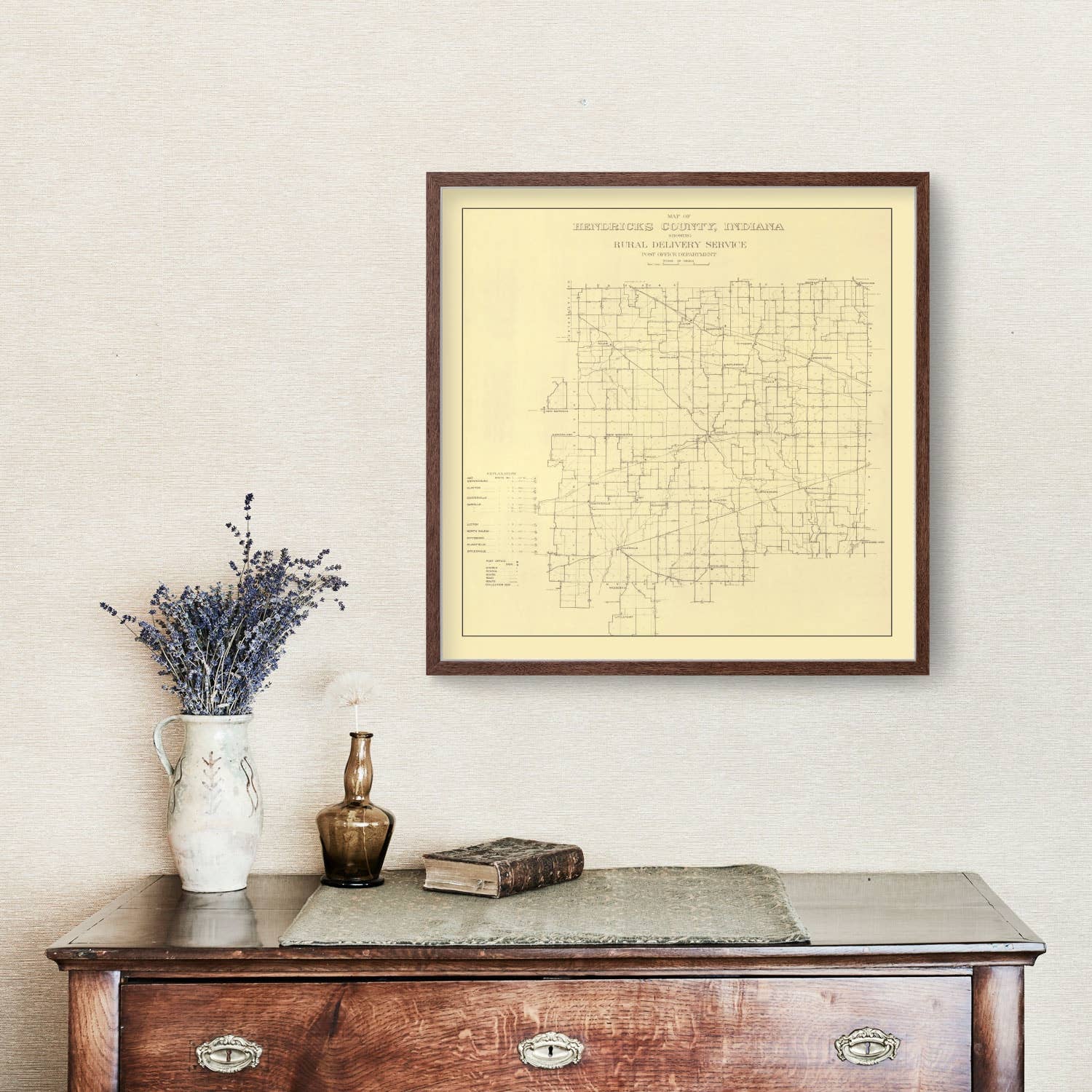Ted's Vintage Art - Wholesale Map - Vintage Map of Hendricks County, Indiana 19111