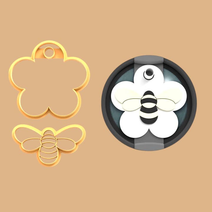 Cortador de Topo Stanley Flor com Abelha por atacado de Roussell Prints and Demand LLC