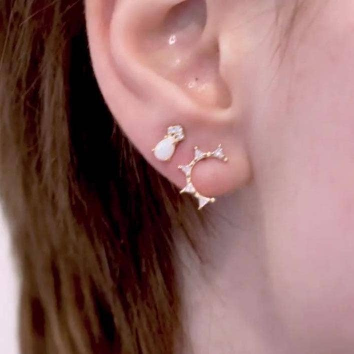 SiiZU - Wholesale Stud/Post Earrings - Bria Tiny Opal Studs