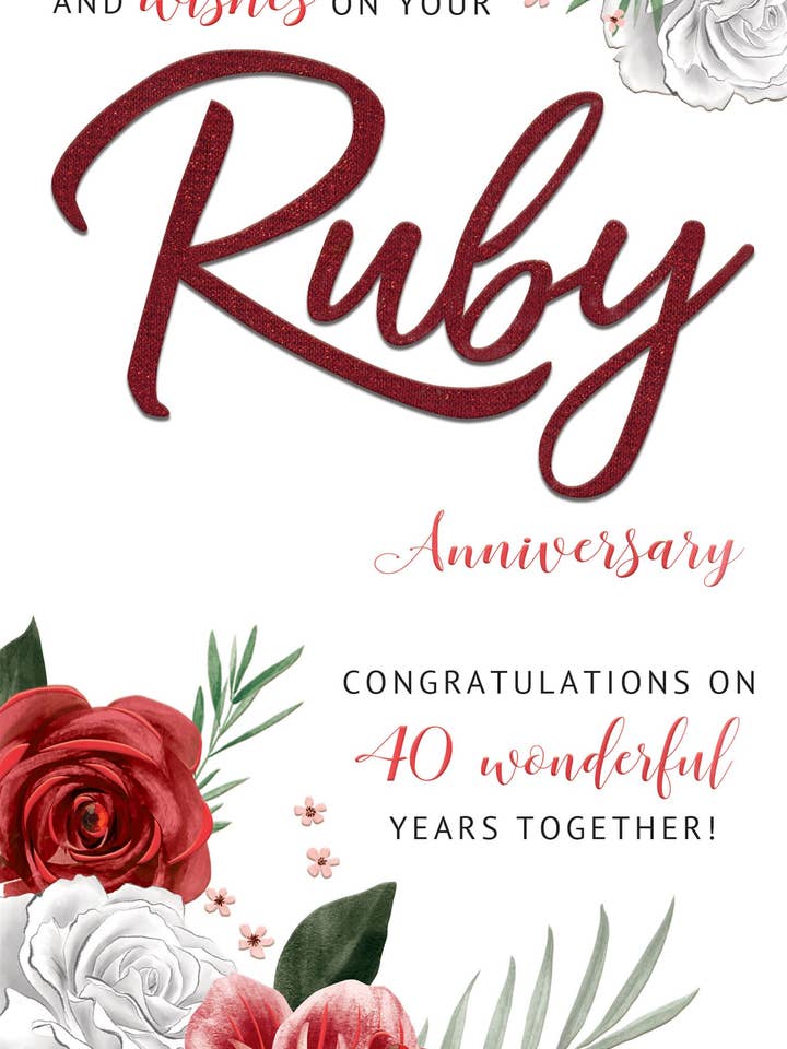 Aniversario de Rubí - Rosas - Champán - Segunda Naturaleza para venta al por mayor de Second Nature Ltd