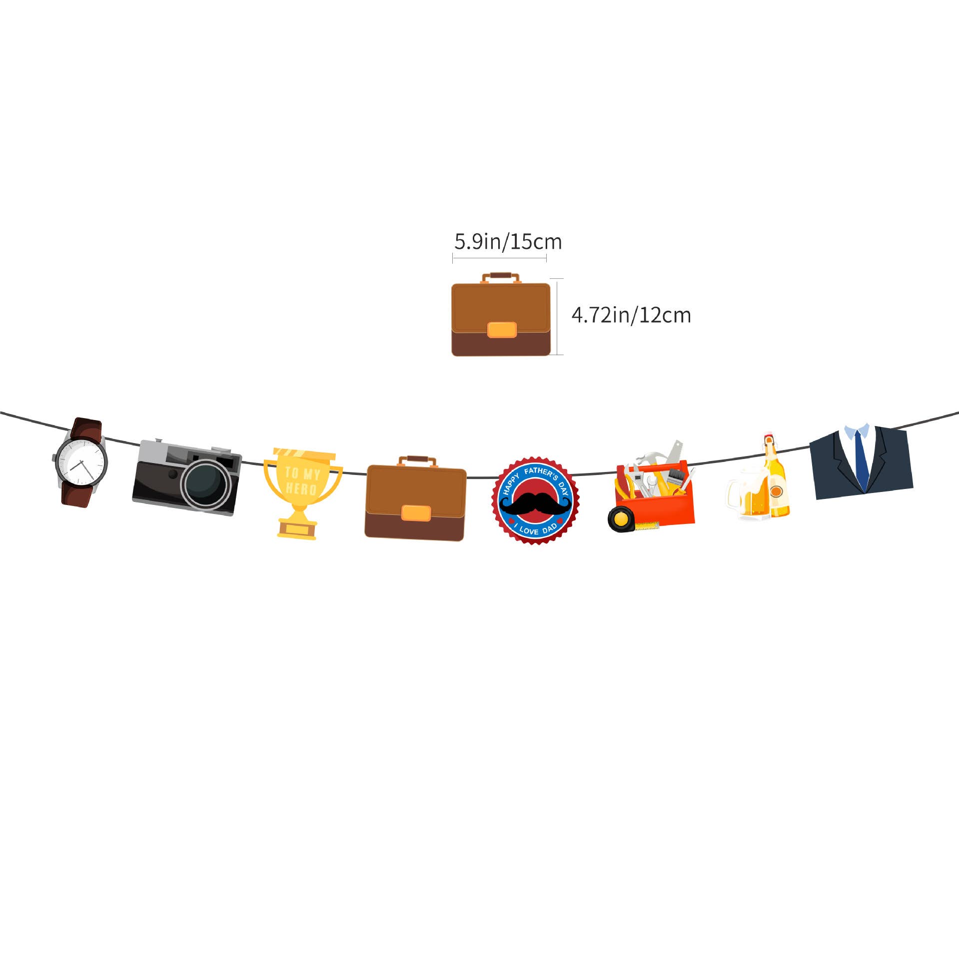 Candles Meta - Venta al por mayor Cartel/pancarta para fiestas - Cartel de papel decorativo para fiestas con el Día del Padre con leche 1