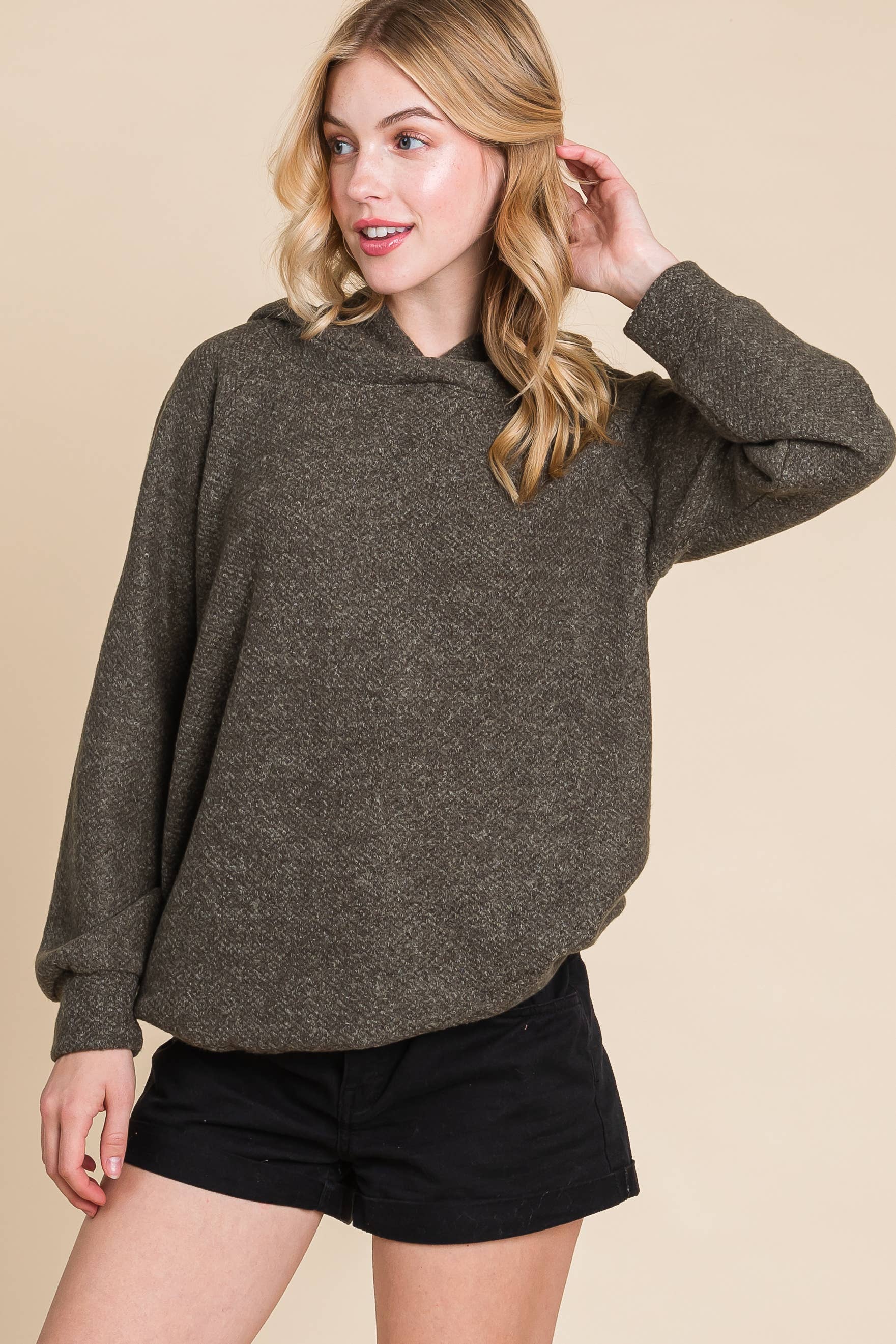 Emerald Collection – wholesale Hoodie – Women's – ETK-8164 Solid Macaroon Knit Hoodie15