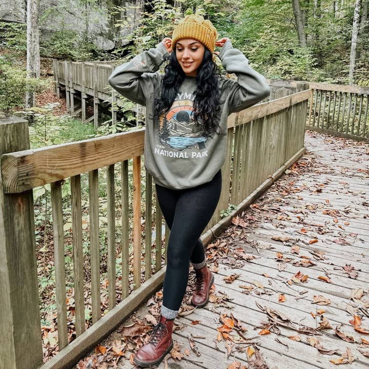 Military Green Olympic National Park Sweatshirt for wholesale on Faire4