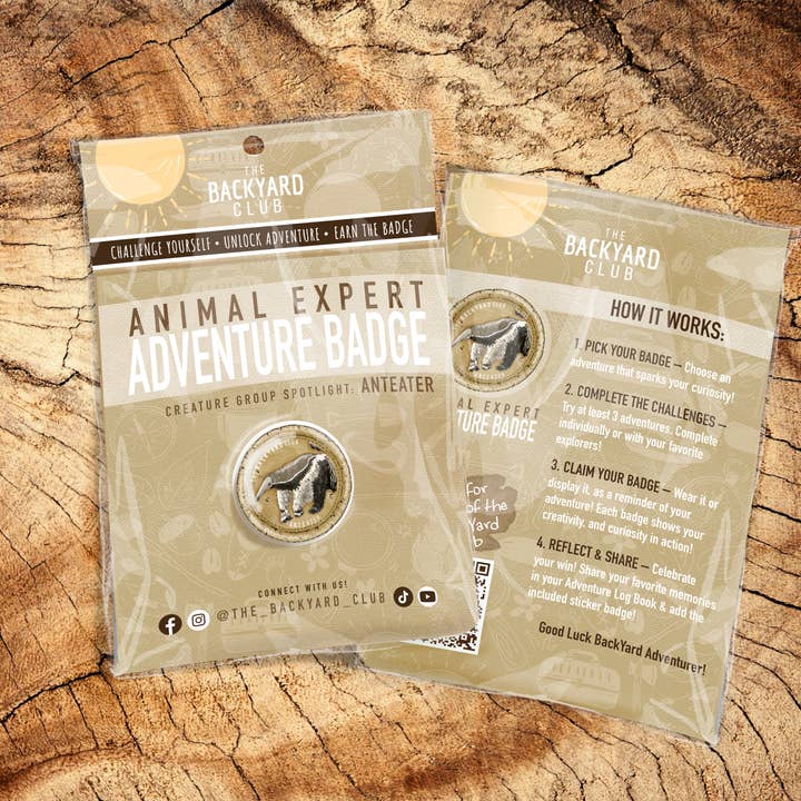 Species Spotlight: Anteater - Animal Expert Adventure Badge for wholesale by The BackYard Club
