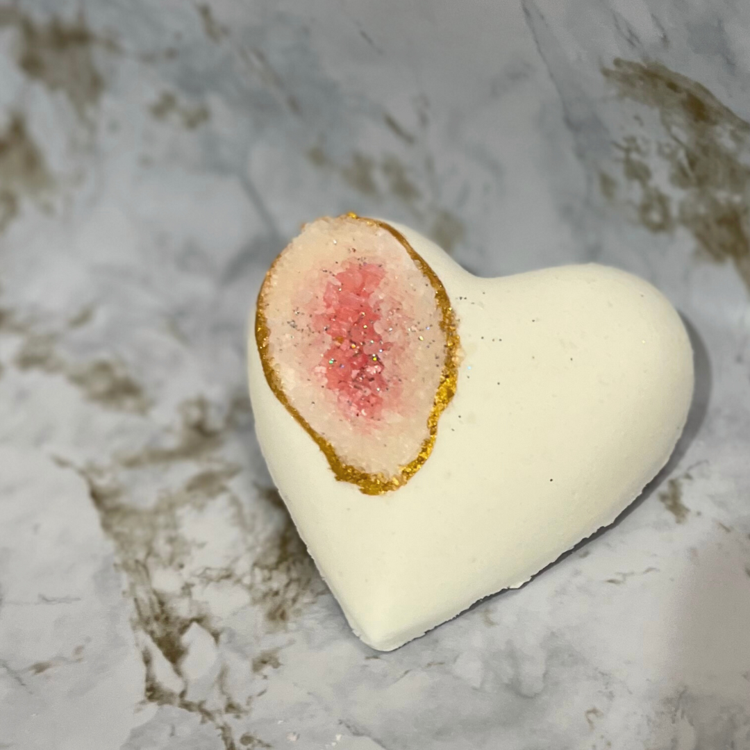 SNB Luxury Bath Products - Wholesale Bath Bomb/Fizz - Geode Amethyst Heart Bath Bombs | Valentines, Holiday 4