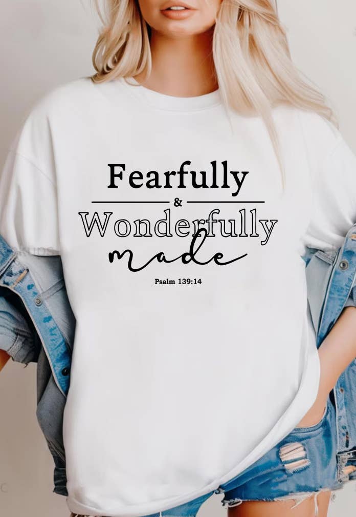 Top Avenue - Wholesale T-Shirt (Graphic) - Unisex - Fearfully and Wonderfully Unisex Round Neck Tee12